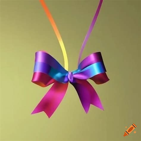 Rainbow-colored ribbon bow