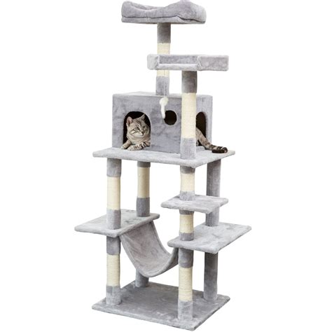 CLEARANCE! Cat Tree Condos for Large Cats, 64" Multi-Level cat Tower ...