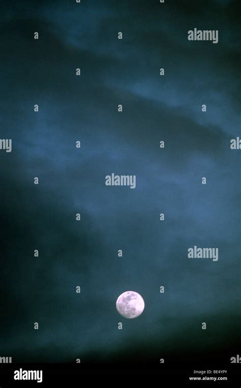 Evening Sky with Full Moon Stock Photo - Alamy