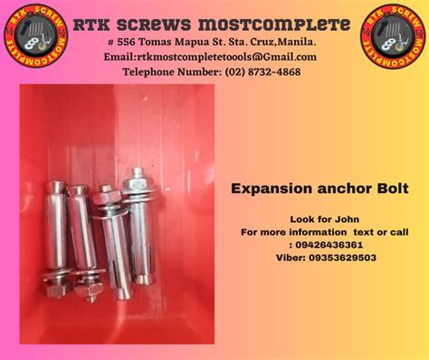 Expansion Anchor Bolt, Commercial & Industrial, Construction Tools & Equipment on Carousell