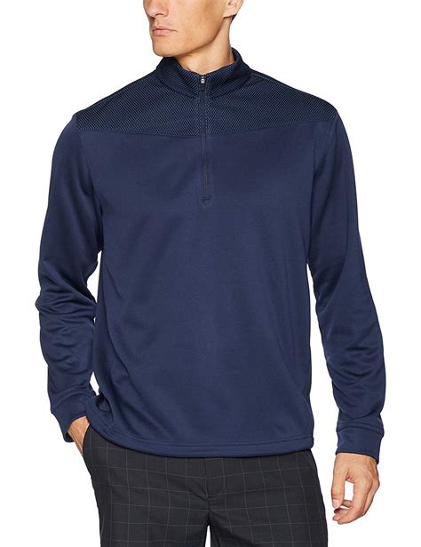 Greg Norman Mens Block Textured Mock Golf Sweaters