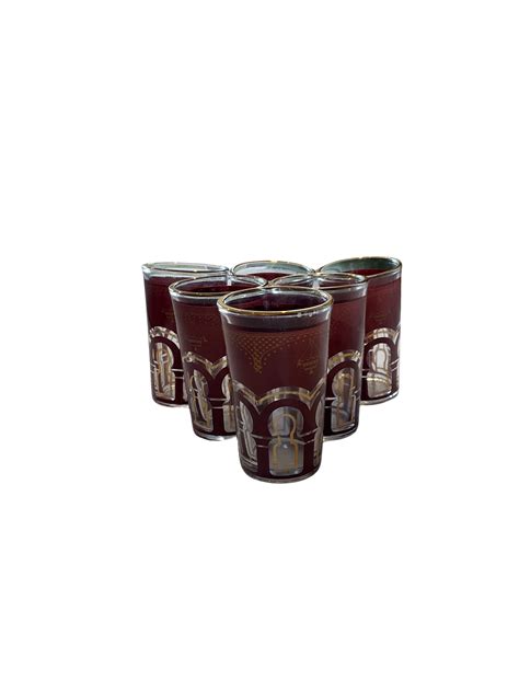 Gorgous Morrocan Red & Gold filigree tea-glasses (set of 6) – Kit & Caboodle NZ