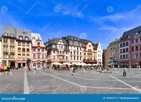 Mainz, Germany, Old Market Place Town Square in Historic City Center of Mainz on Sunny Summer ...