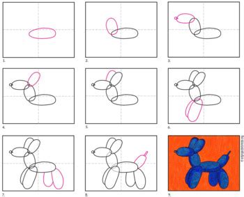 How to Draw a Balloon Dog by Art Projects for Kids | TpT