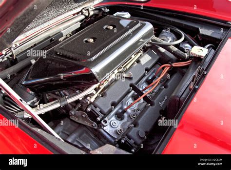 Ferrari Dino 246 GT Engine bay - red car Stock Photo, Royalty Free ...