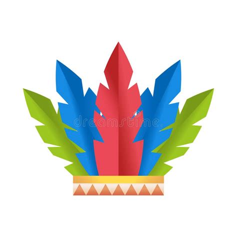 Vector Accesorio Autóctono De Sombrero De Plumas Aisladas Ilustración del Vector - Ilustración ...