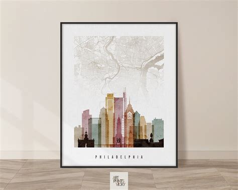 Philadelphia Map Philadelphia Map Poster Print City Maps - Etsy