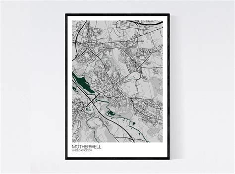 Motherwell Scotland City Map Art Print Many Styles 350gsm | Etsy