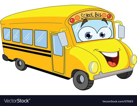 Cartoon school bus vector image on | Festa infantil carrinhos, Aula de pintura, Aulas