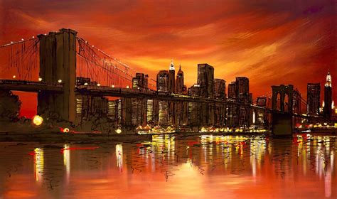 Paul Kenton New York Cityscape, New York Skyline, Cityscape Painting ...