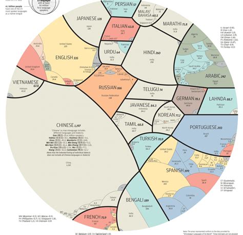 23 Most Common Languages Laid Out in Clear Chart