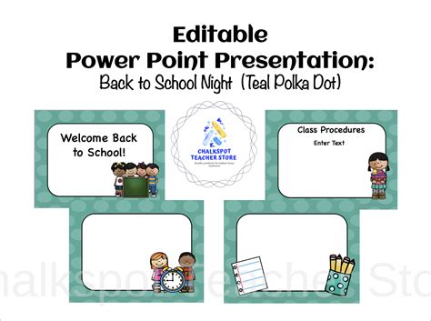 PowerPoint Background Templates: Teal Polka Dot - Chalkspot Teacher Store