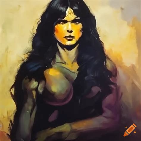 Detailed painting of a woman in the style of casey baugh on Craiyon