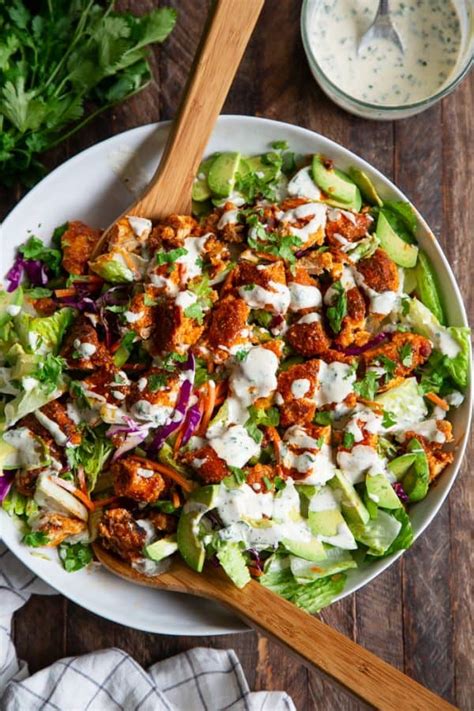 Crispy Buffalo Chicken Salad {Paleo, Whole30, Keto}