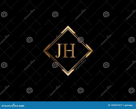 JH Initial Diamond Shape Gold Color Later Logo DesignX Stock Vector - Illustration of element ...