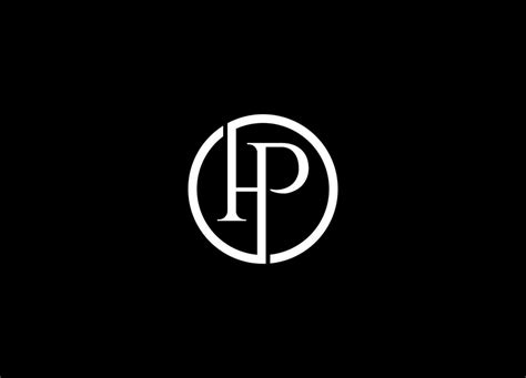 HP modern lettering monogram logo design, HP circle initial lettering logo design. HP Circle ...