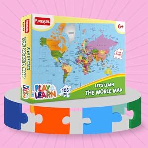 Buy Funskool Play & Learn-World Map, Educational, 105 Pieces, Puzzle, For 6 Year Old Kids And ...