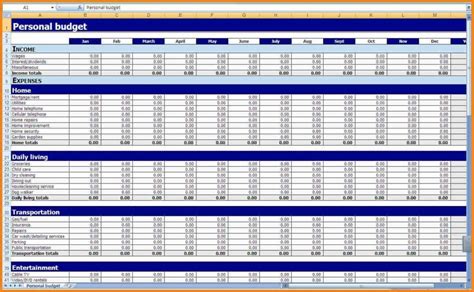 Chart Of Accounts Spreadsheet Template