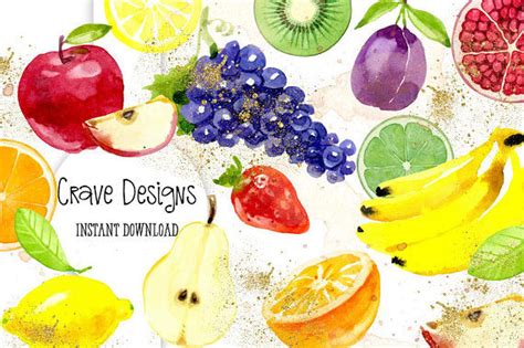 Summer Fruits Clip Art By Crave Designs | TheHungryJPEG