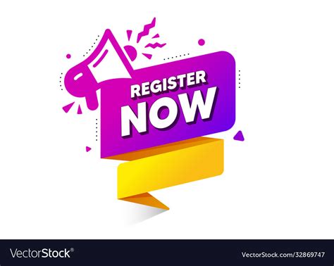 Register now banner free registration Royalty Free Vector