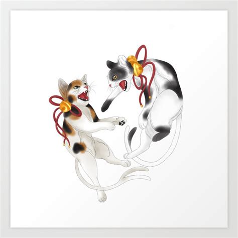 Japanese Nekomata Art Print by Kaielu | Society6