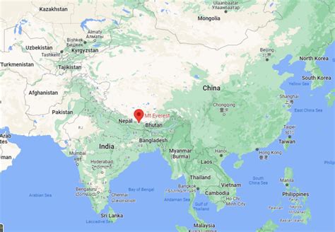 Where is Mt Everest Located? Location Map of Mt Everest China & Nepal