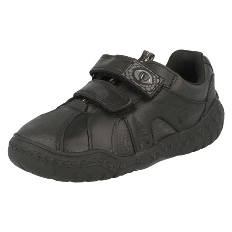 Boys Clarks Black School Shoes Stomp Roar | eBay