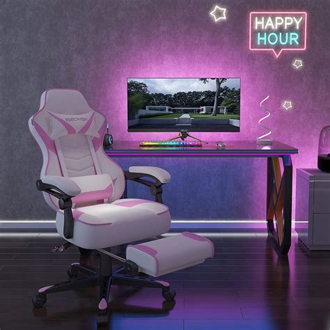 Amazon.com: ELECWISH Ergonomic Computer Gaming Chair, Large Size PU Leather High Back Office ...