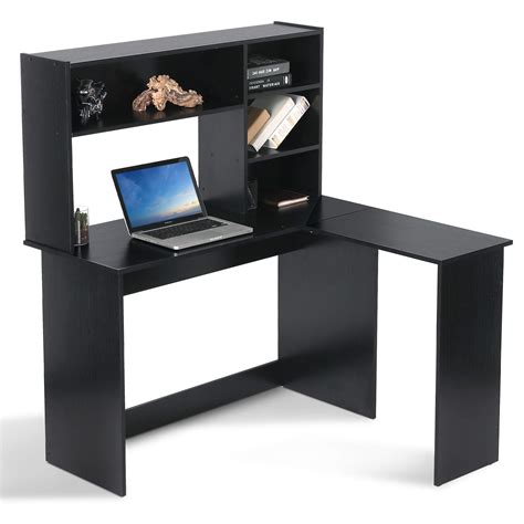 Buy ivinta Wood L Shaped Computer Desk with Hutch Modern Corner Gaming Desk with Storage Shelves ...