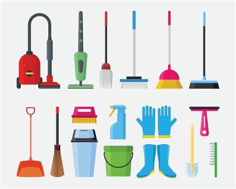 Cleaning service tools equipment object element vector illustration 2383040 Vector Art at Vecteezy