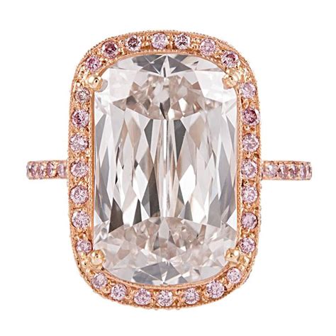 7.77 Carat Ashoka Diamond Ring with Pink Diamond Accents at 1stDibs | ashoka diamond price ...