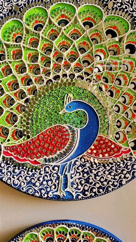 Peacock Lippan Art | Mural art design, Art and craft videos, Mosaic art diy