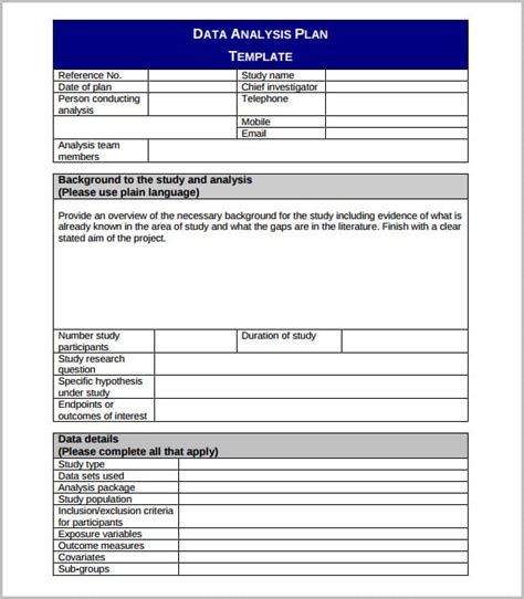 Data Analysis Template -11+ Word, PDF Format Download! | Free & Premium ...