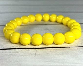 Yellow Beaded Bracelet | Etsy