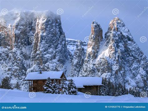 Italian Alps in the Winter. Stock Image - Image of alps, cone: 131053775