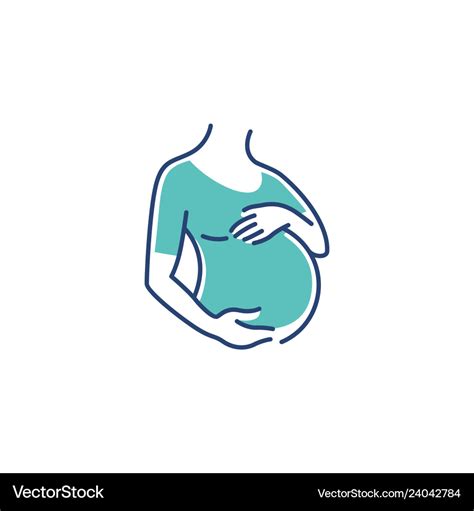 Pregnancy logo pregnant woman maternal Royalty Free Vector