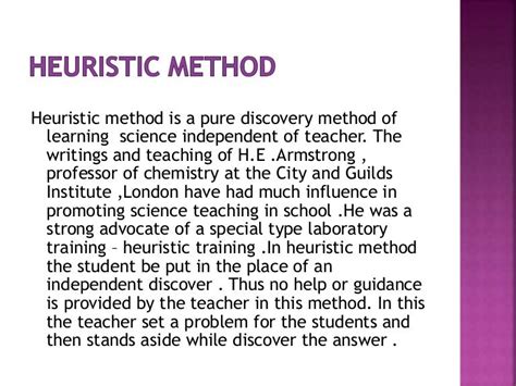 Heuristic method