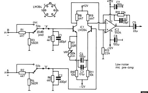 Electret Microphone Preamplifier Circuit Diagram