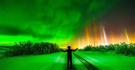 Photographer Captures Aurora and Light Pillars in Epic Self-Portrait ...