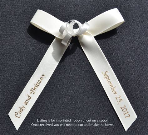 100 Personalized 5/8 Satin Ribbons for Wedding Favors