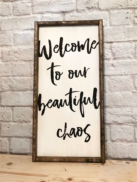 Welcome to our beautiful chaos sign Chaos Wood Sign | Etsy