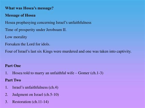 PPT - Hosea (Salvation) Who did Hosea prophesy to? Prophesied to Northern Kingdom PowerPoint ...