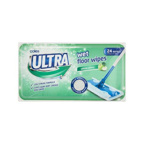 Buy Coles Ultra Wet Floor Wipes Tub 24 pack | Coles