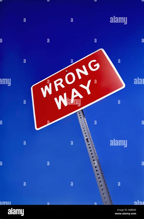 Wrongway Road Sign Stock Photo - Alamy