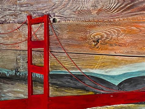 Golden Gate Bridge Wooden Wall Art Reclaimed Wood - Etsy