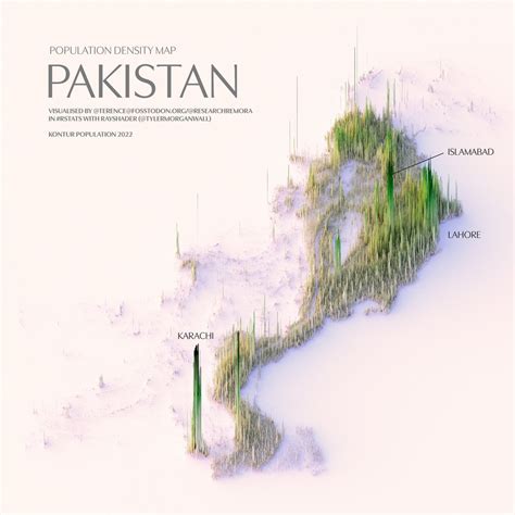 Population density map of Pakistan. by... - Maps on the Web