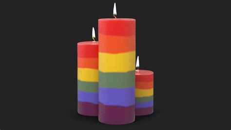 3D rainbow candles flame light - TurboSquid 1467837