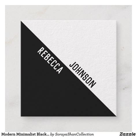 Modern Minimalist Black White - Business Card | Zazzle | White business card, Modern minimalist ...