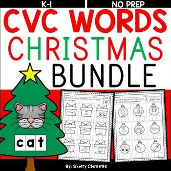 Christmas CVC Words | BUNDLE | Trees | Gifts | Ornaments | Gingerbread Man | Tree gift, Cvc ...