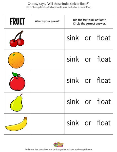 Sink Or Float Worksheet – Imsyaf.com